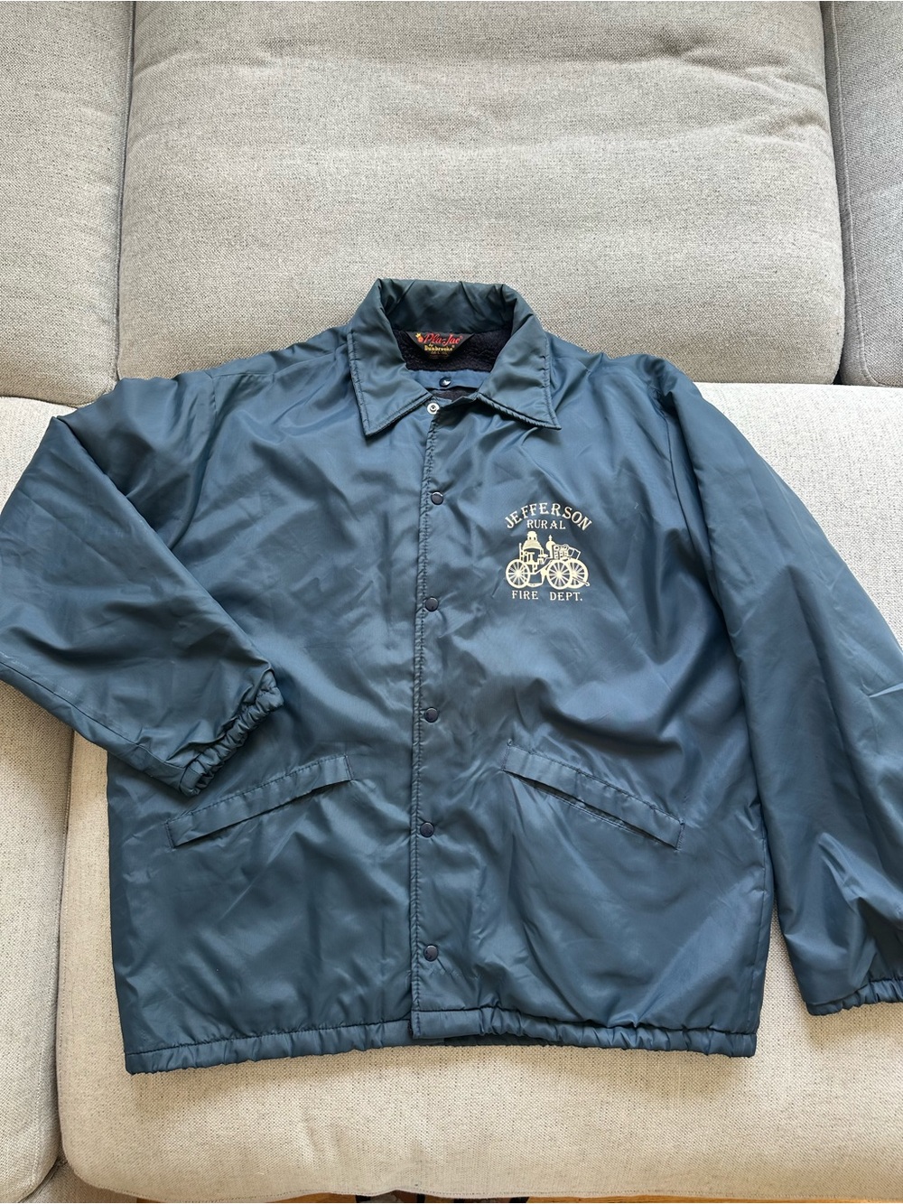 Pla-Jac Vintage 90s Jefferson Rural Fire Dept. Jacket Made In USA Men’s L